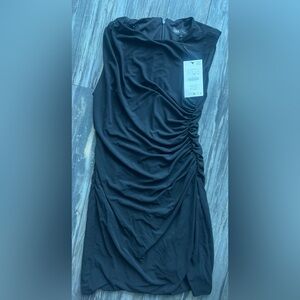 Elegant Black Ruched Dress
